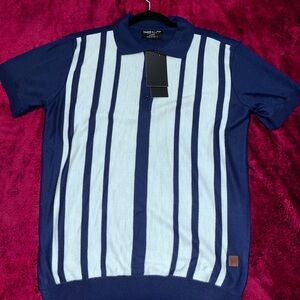 Classic Navy and White Striped Polo by